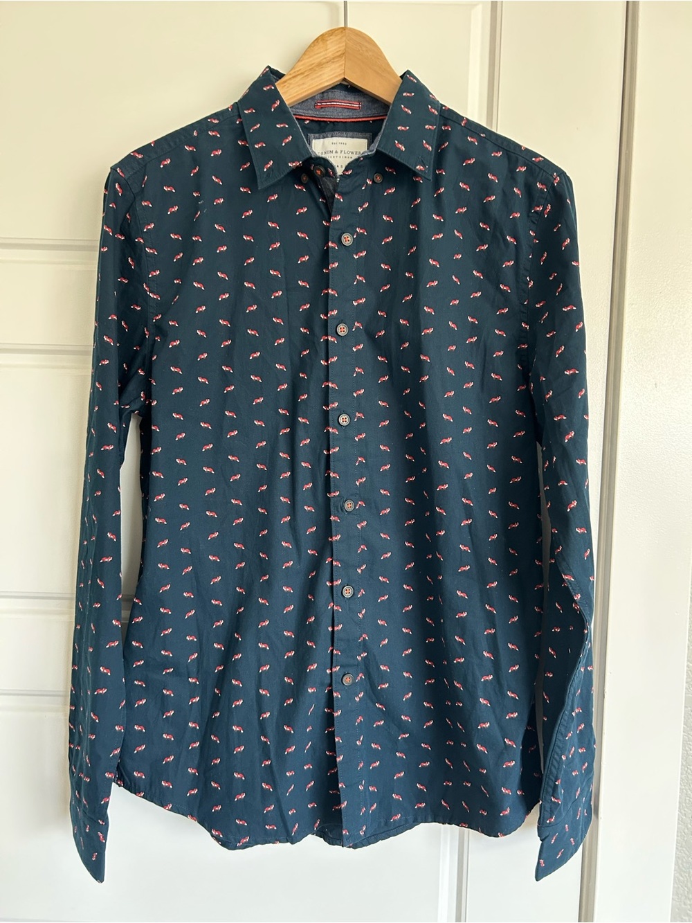 Denim & Flower S slim fit Button-Down Shirt with Fox Print